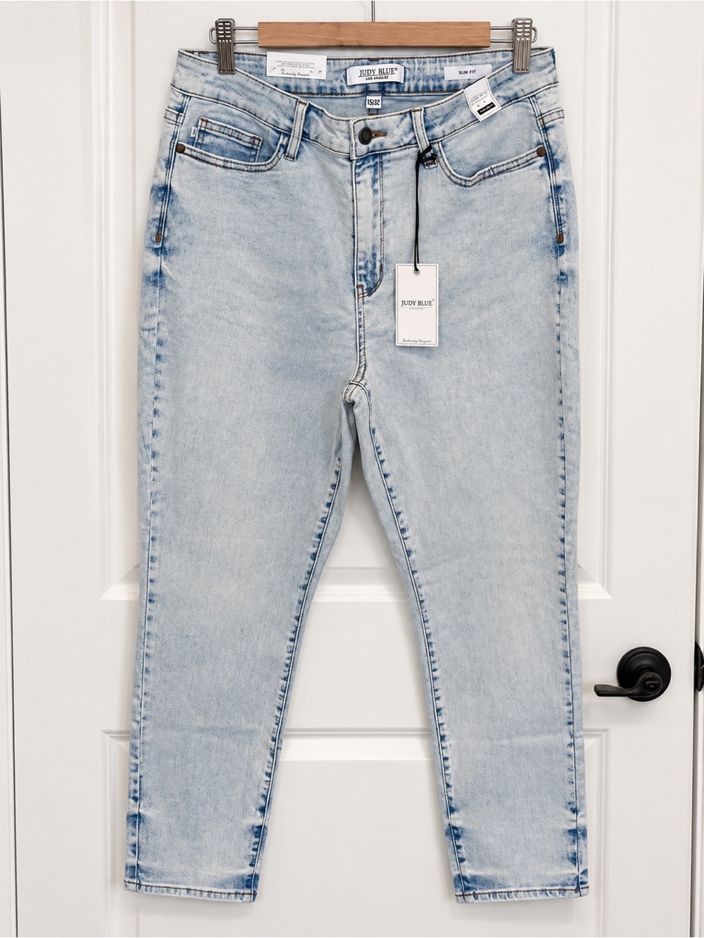 Judy Blue High Waist Slim Fit Acid Wash Jeans Size 15/32 Light Wash